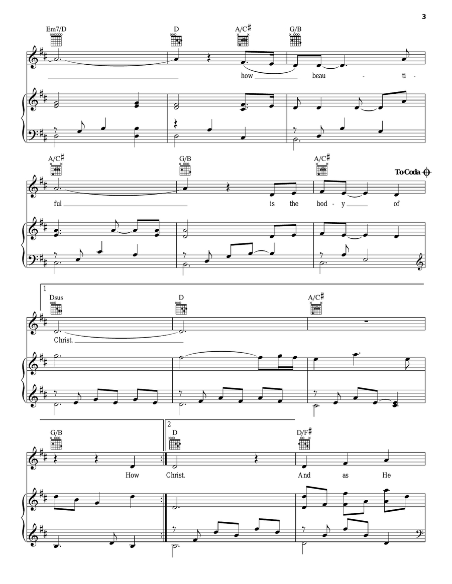 How Beautiful Acoustic Guitar scores gallery preview page 3