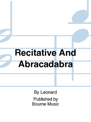 Book cover for Recitative And Abracadabra