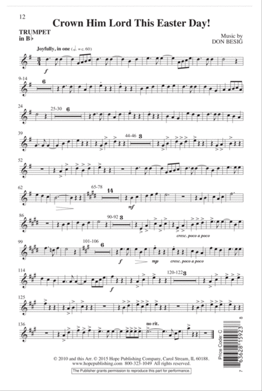 Crown Him Lord This Easter Day! 3-Part scores gallery preview page 12