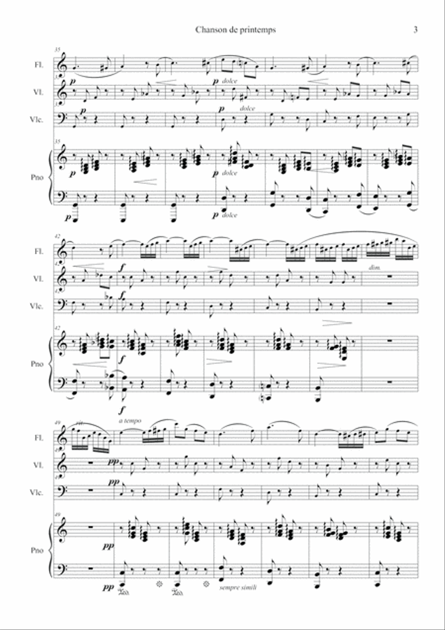 Chanson de printemps (Spring-Song) Small Ensemble scores gallery preview page 3