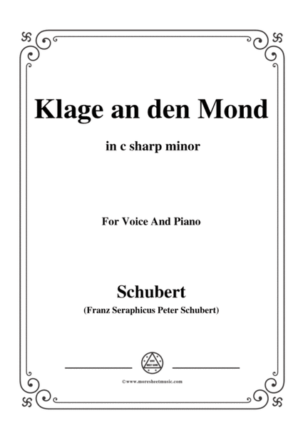 Schubert-Klage an den Mond,in c sharp minor,for Voice and Piano image number null