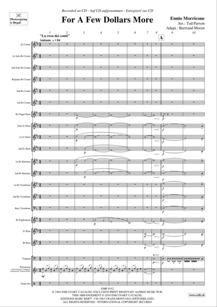 For A Few Dollars More Brass Band scores gallery preview page 4