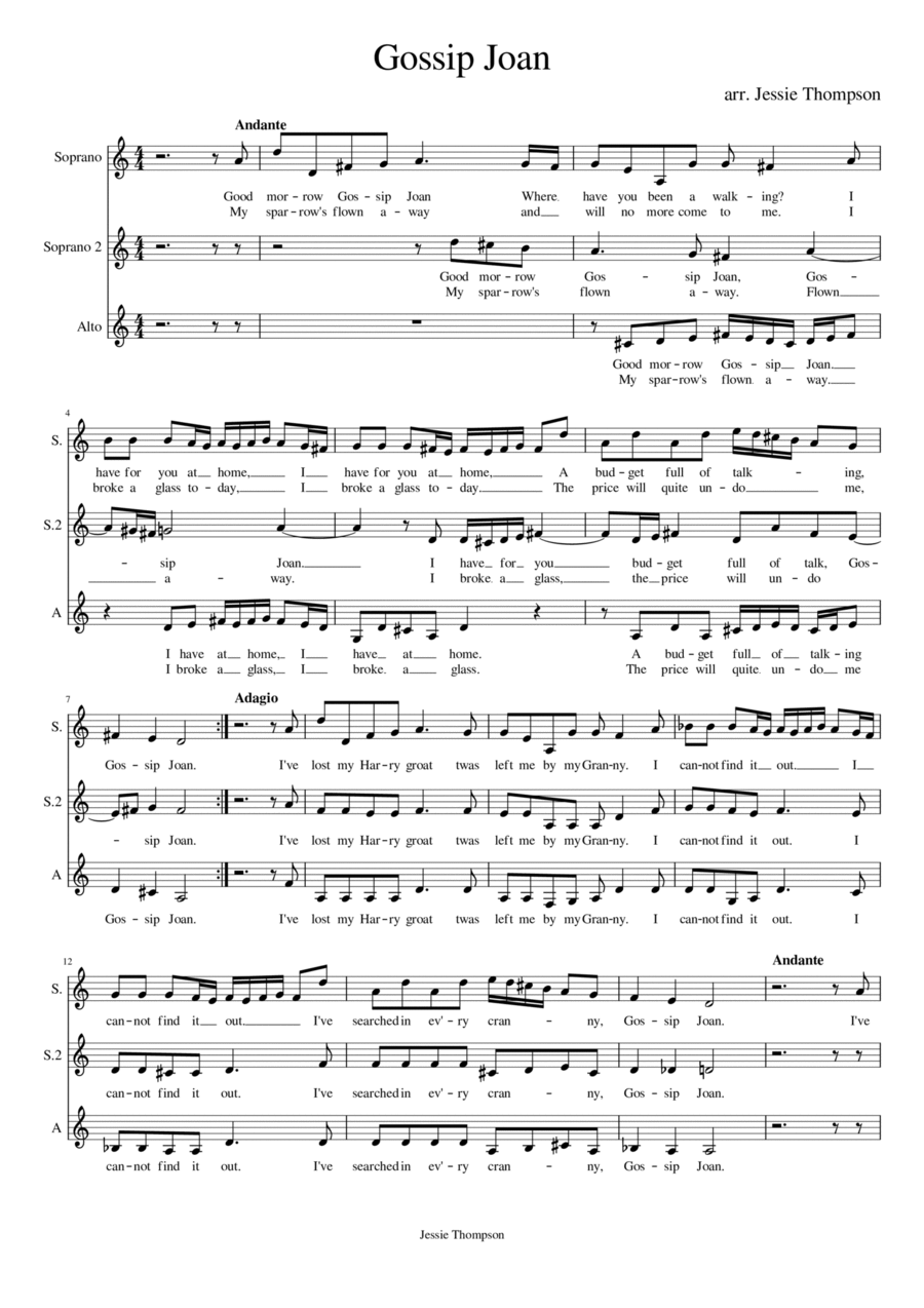 Gossip Joan Gossip Joan SSA scores gallery preview page 1