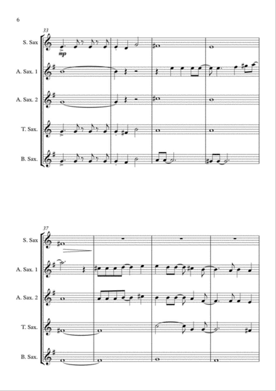 Africa Saxophone Quintet scores gallery preview page 6