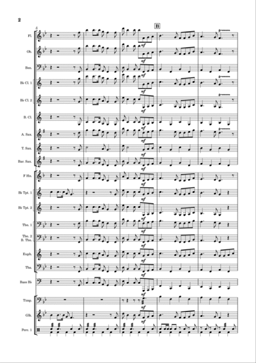 Hondje van de Bakker / Daar boven op de Berg Concert Band scores gallery preview page 2