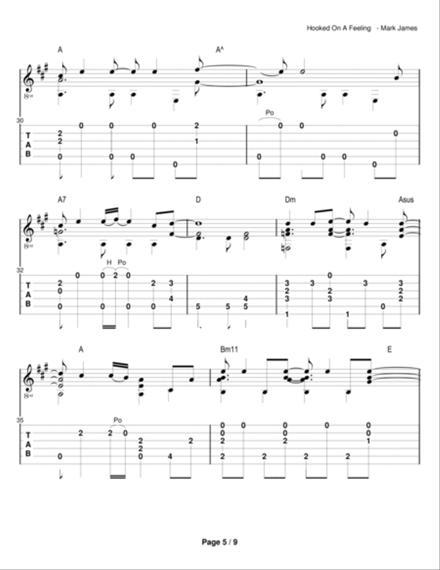 Hooked On A Feeling Electric Guitar scores gallery preview page 5