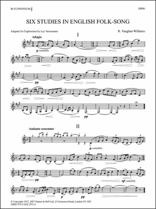 Six Studies in English Folk Song for Euphonium