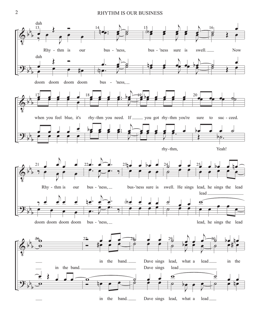 Rhythm Is Our Business Rhythm Is Our Business Small Ensemble scores gallery preview page 2