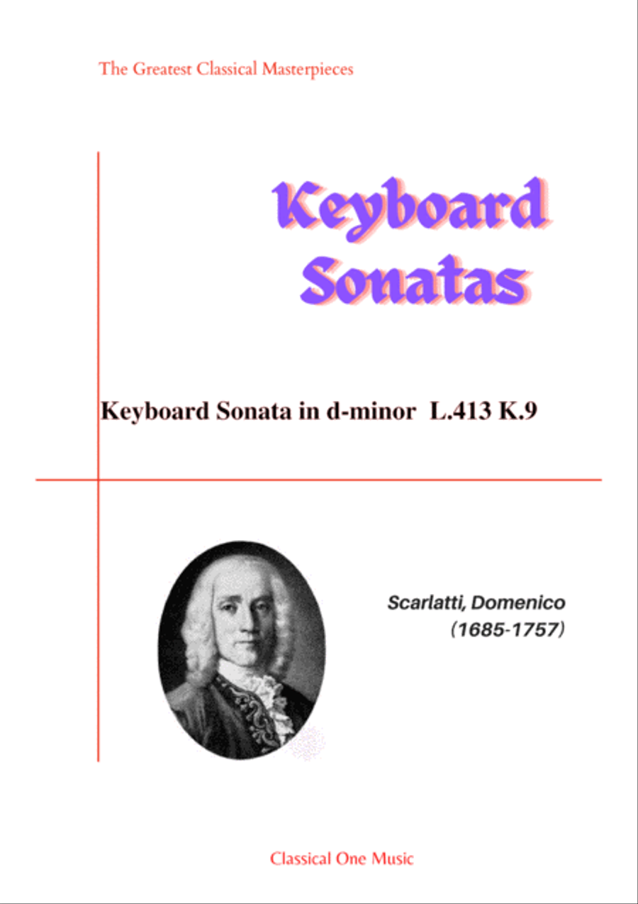 Scarlatti-Sonata in d-minor L.413 K.9(piano) Piano Solo scores gallery preview page 1