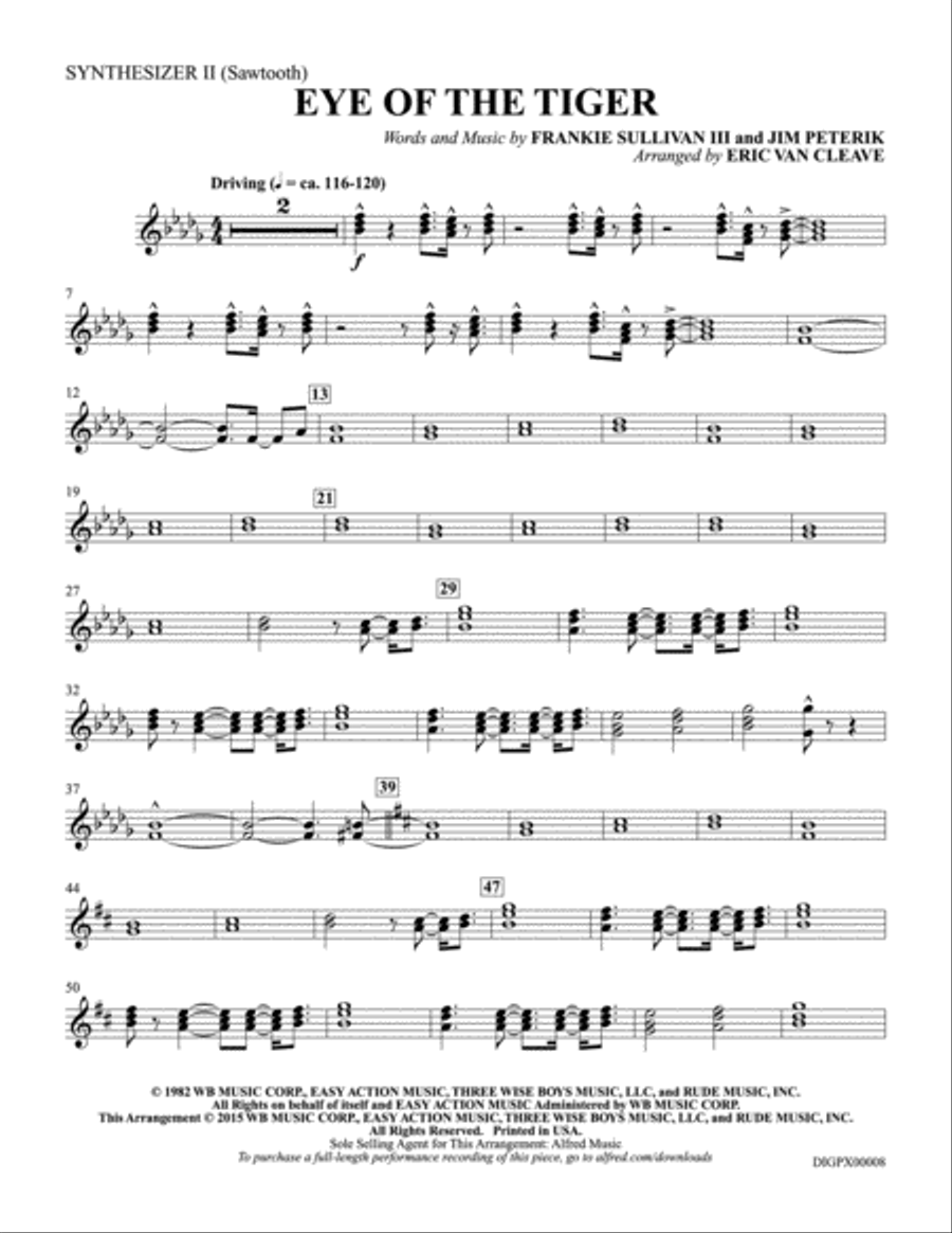 Eye of the Tiger: Synthesizer 2 Part scores gallery preview page 1