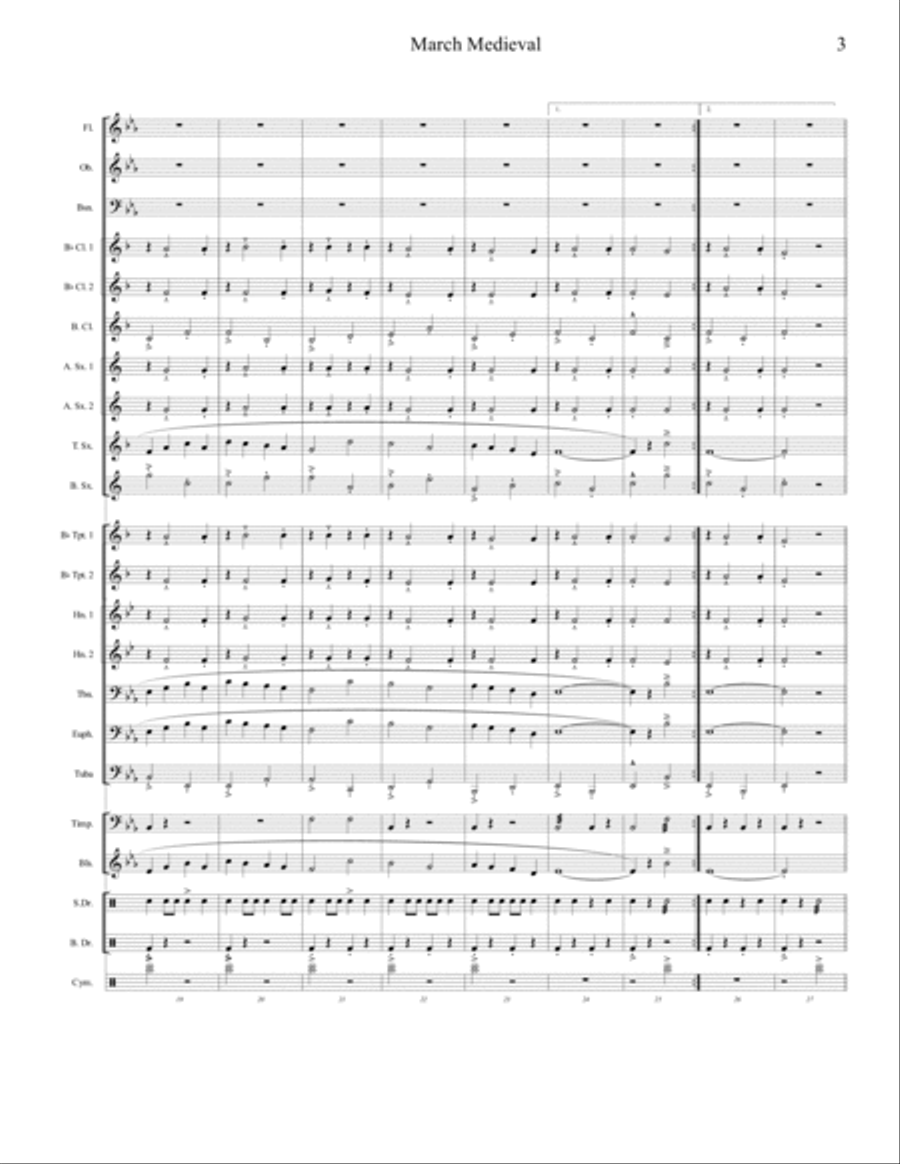 March Medieval March Medieval Concert Band scores gallery preview page 3