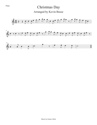 Christmas Day (Easy key of C) Flute