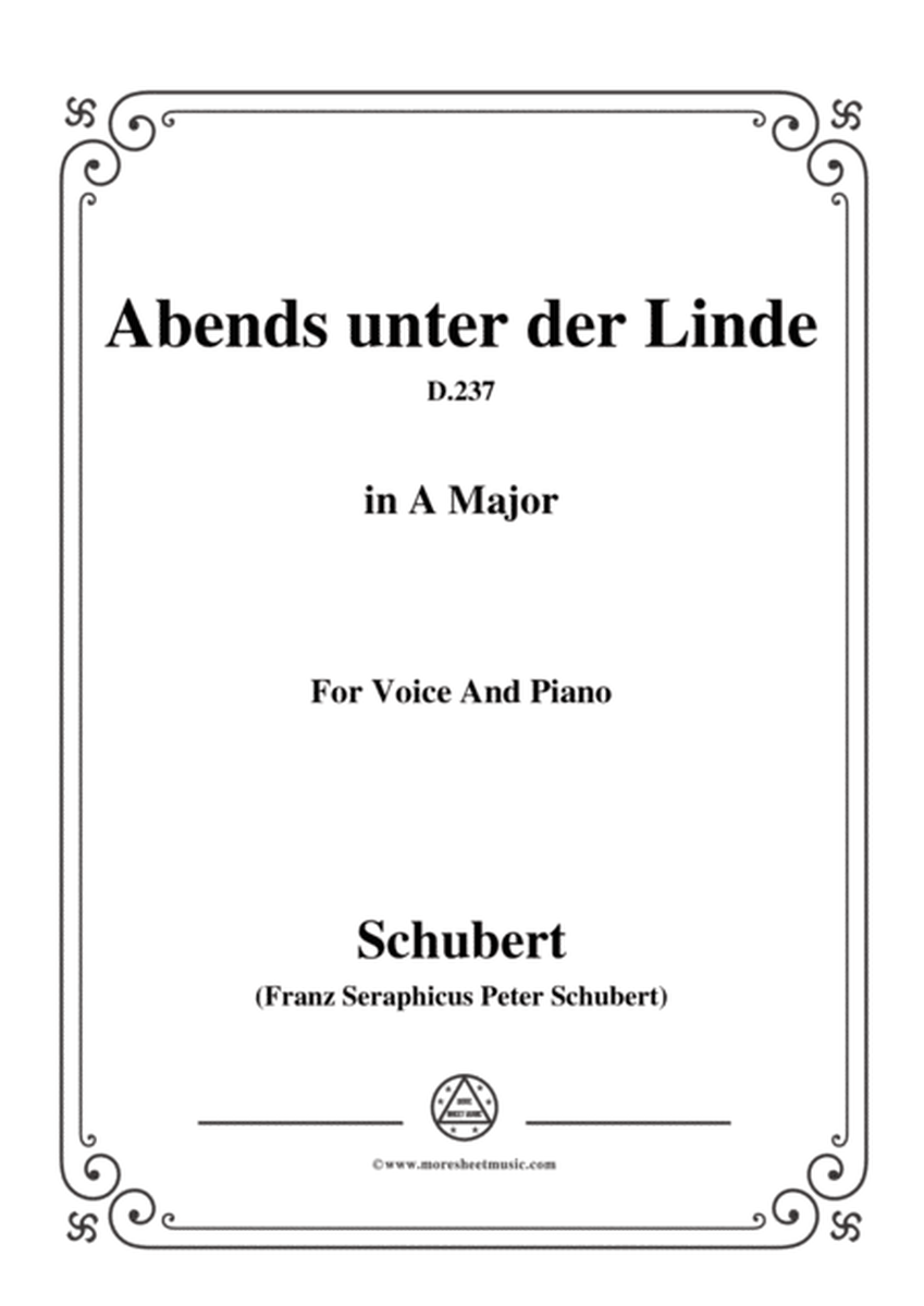 Schubert-Abends unter der Linde,D.237,in A Major,for Voice&Piano image number null