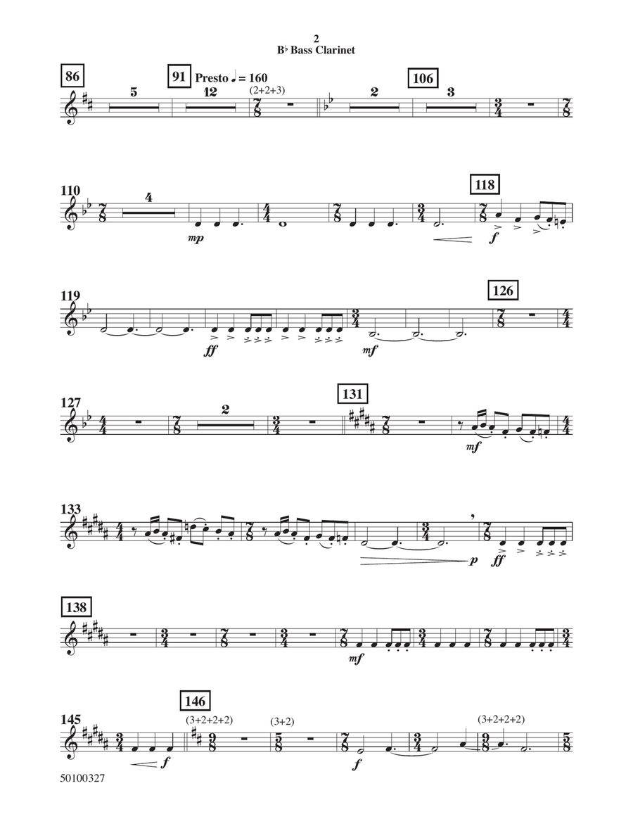 Thousand Mile Eyes - Bass Clarinet Concert Band scores gallery preview page 2