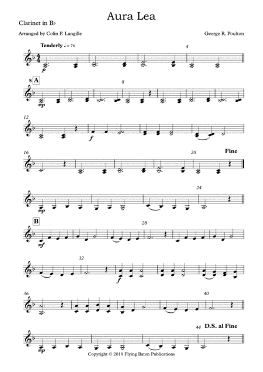 Aura Lea Aura Lea Concert Band scores gallery preview page 5