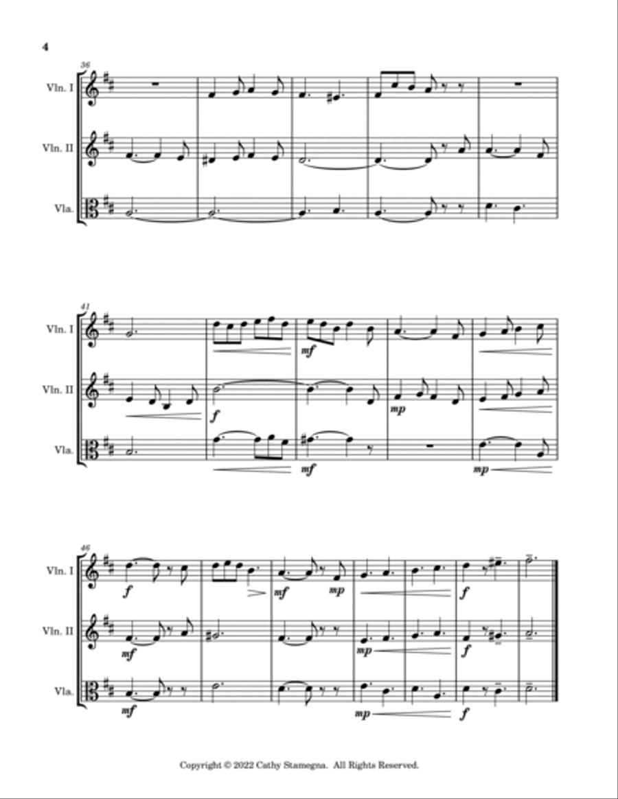 I’ll Take You Home Again, Kathleen (String Trio: Two Violins, Viola) String Trio scores gallery preview page 5