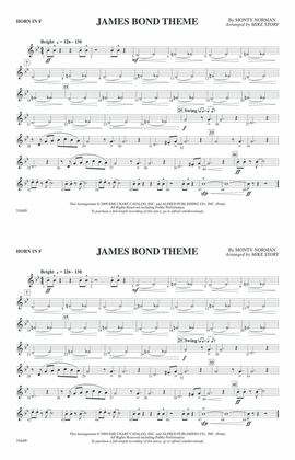 Book cover for James Bond Theme: 1st F Horn