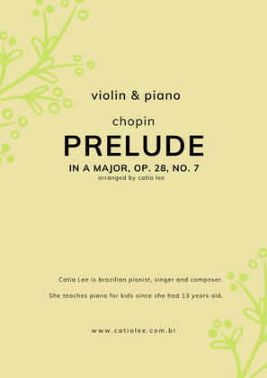 Prelude in A Major - Op 28, n 7 - Chopin for Violin and piano in G majo