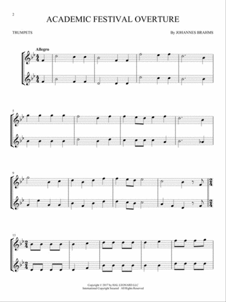 Classical Themes for Two Trumpets Trumpet Duet scores gallery preview page 3