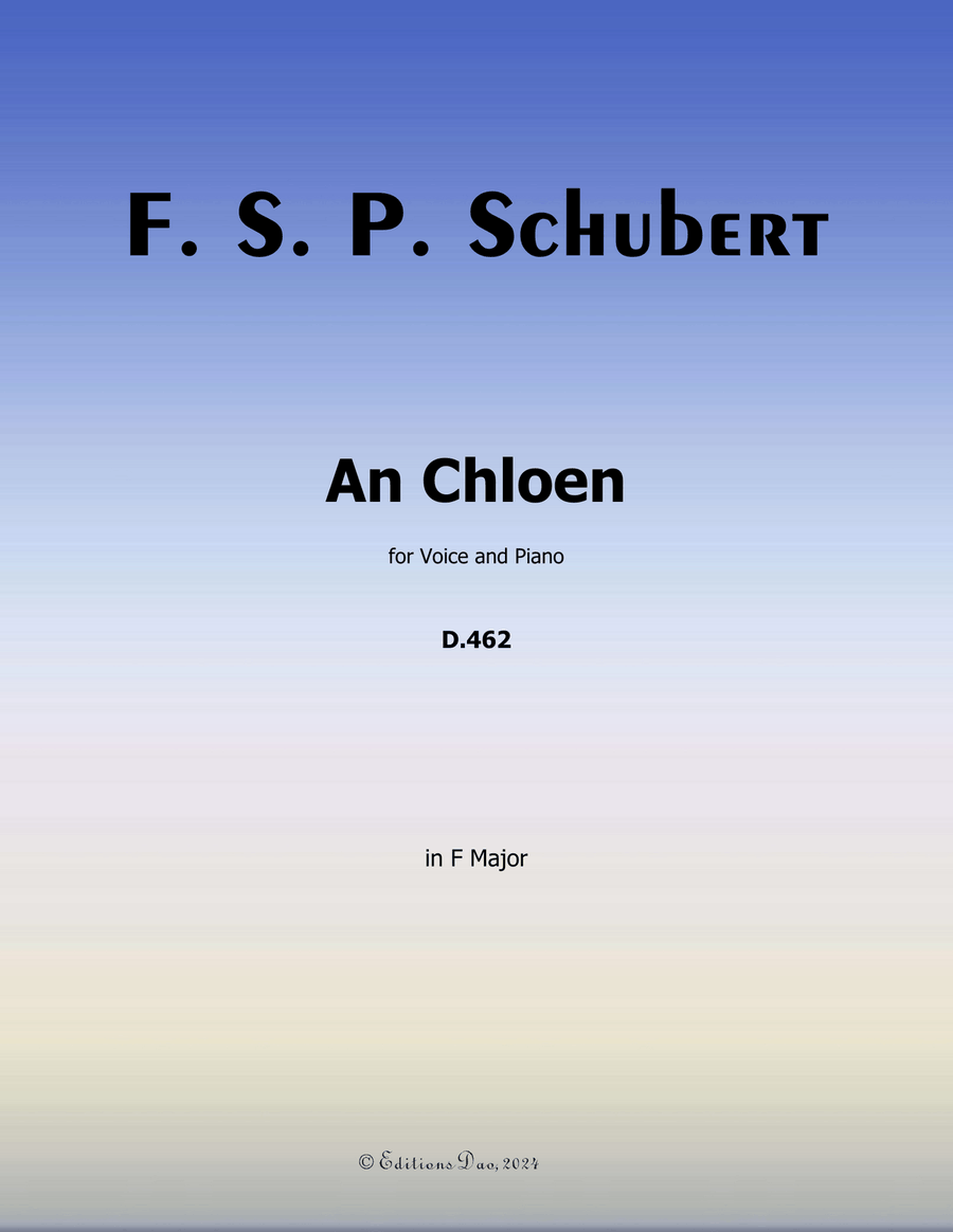 An Chloen, by Schubert, in F Major