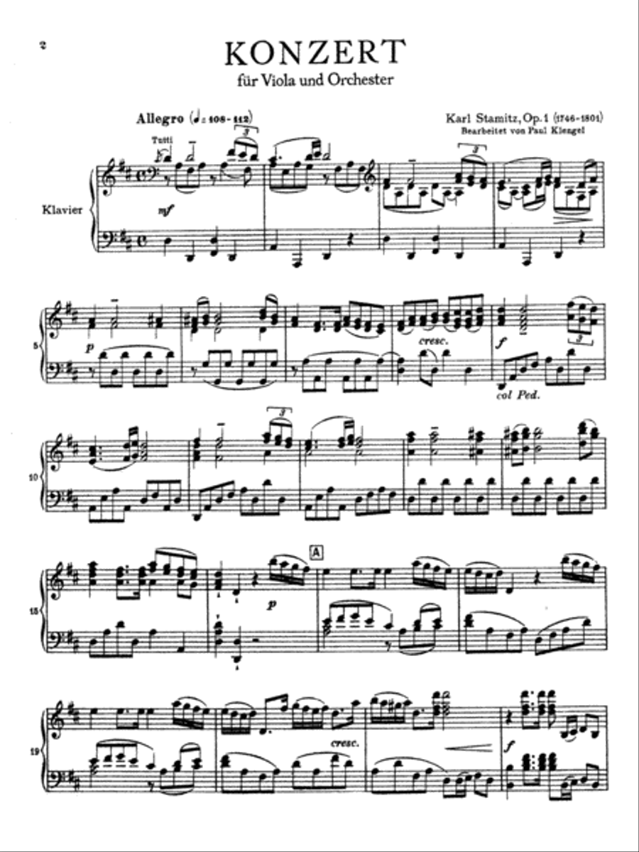 Stamitz: Concerto in D Major, Op. 1 Piano Solo scores gallery preview page 2