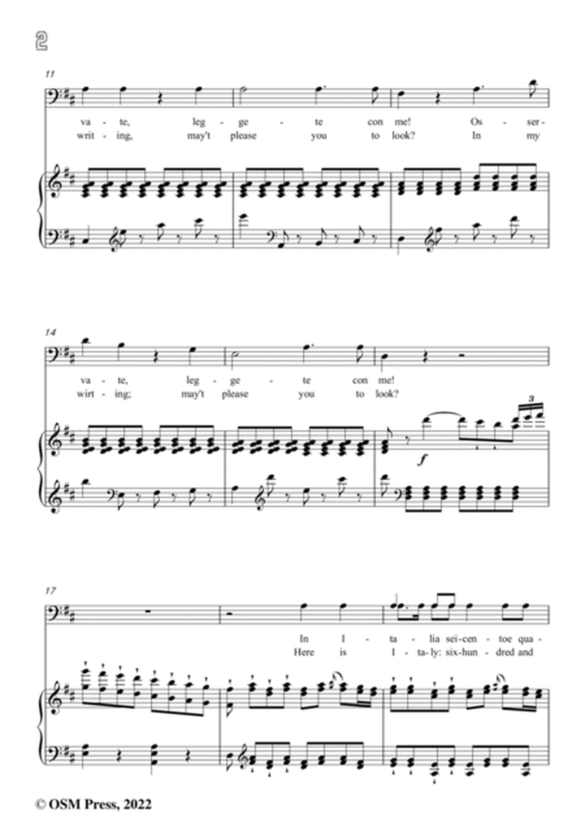 Mozart-Madamina!il catalogo è questo,from 'Don Giovanni,K.527',for Voice and Piano
