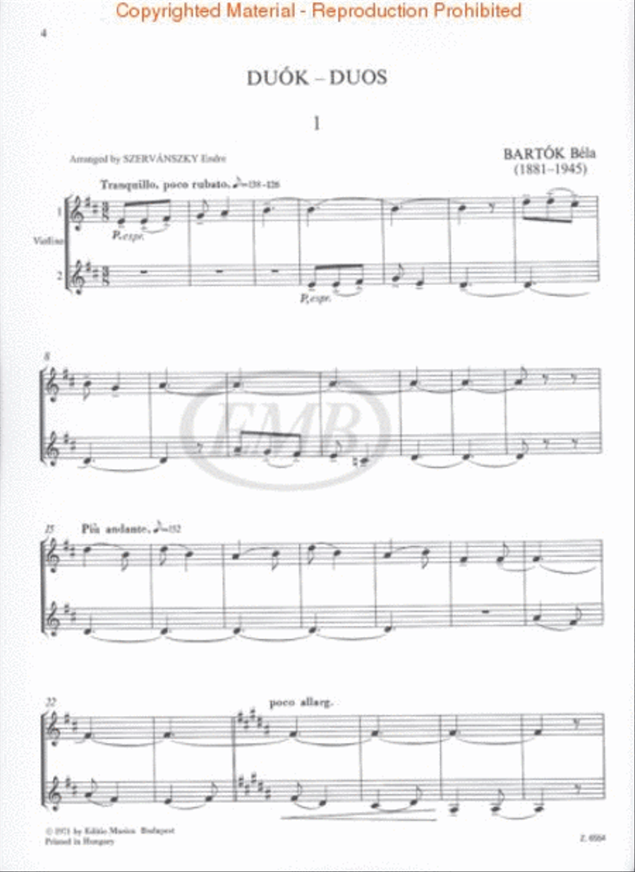 Duos (From Two-Part Choral Works) 2-Part scores gallery preview page 2