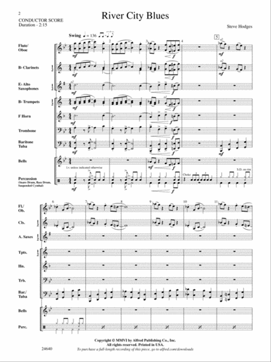 River City Blues: Score Concert Band scores gallery preview page 2