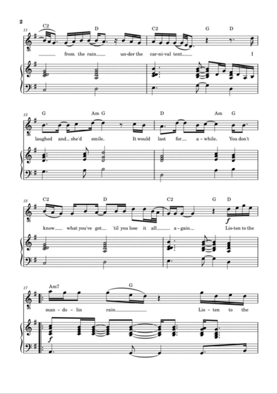 Mandolin Rain Voice scores gallery preview page 3