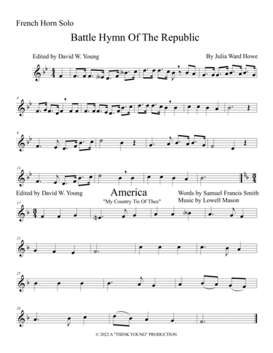 Six Solo Patriotic Selections For French Horn