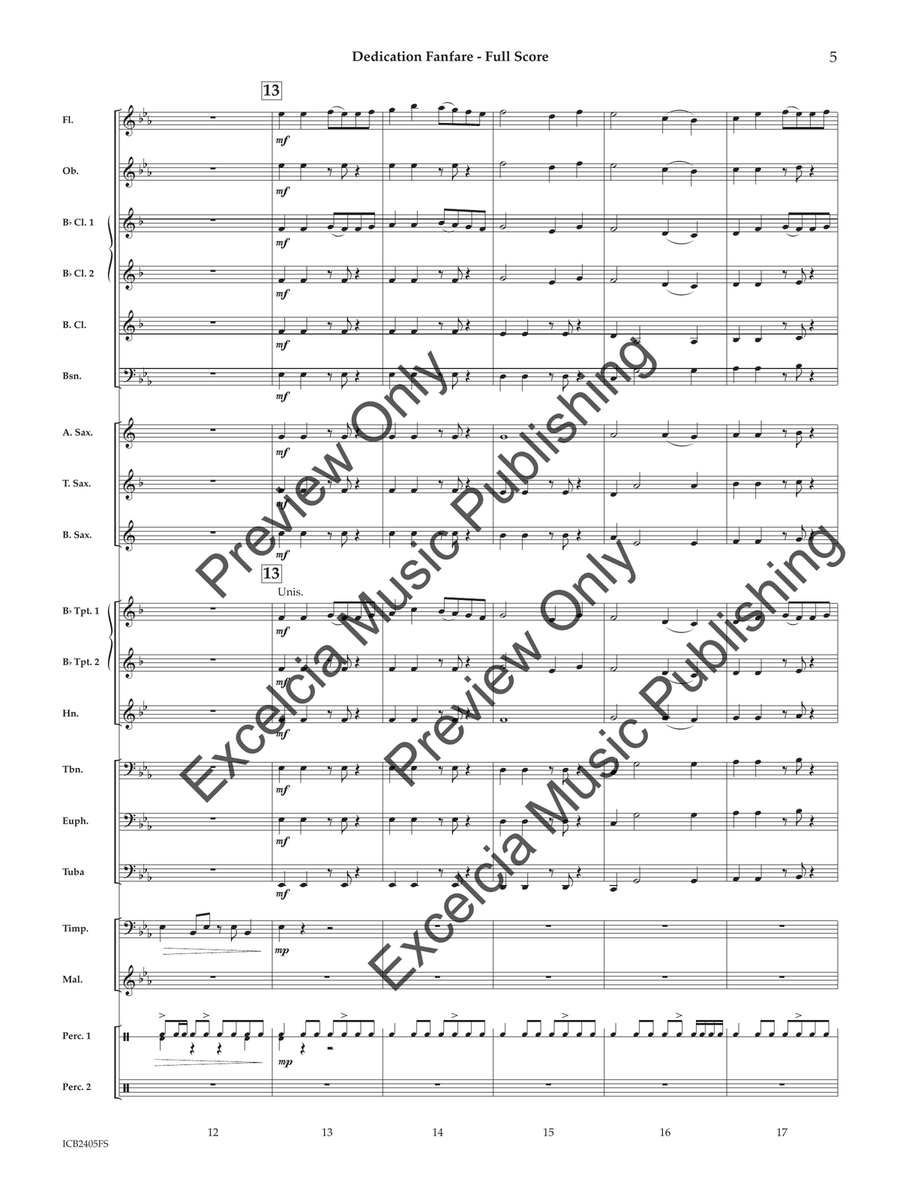 Dedication Fanfare Concert Band scores gallery preview page 6