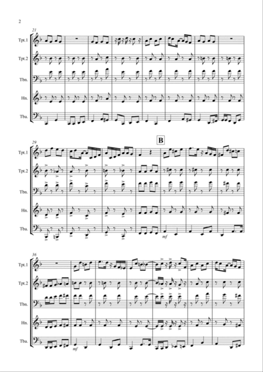 Roxy Ragtime for Brass Quartet Brass Quartet scores gallery preview page 2
