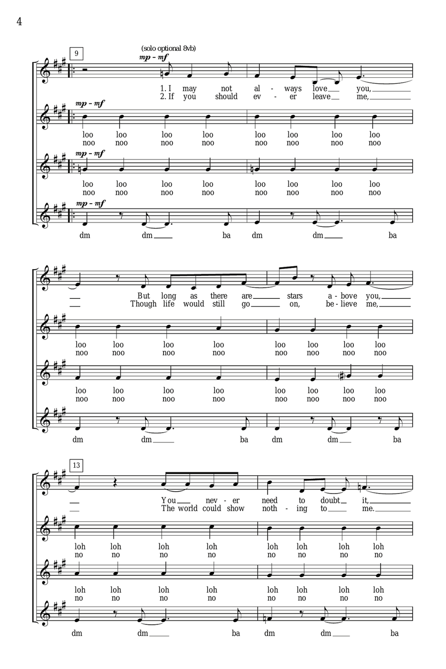 God Only Knows (arr. Deke Sharon) SSA scores gallery preview page 2