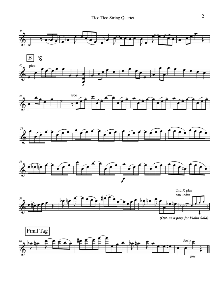 Tico Tico No Fuba for string quartet String Quartet scores gallery preview page 2