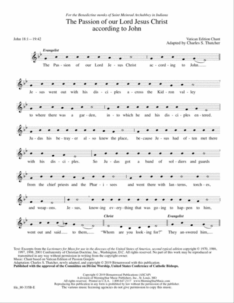 The Passion of Our Lord Jesus Christ according to John (Version without Choir) (Downloadable Version without Choir) Choir scores gallery preview page 2