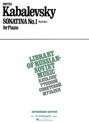 Book cover for Sonatina No. 1, Op. 13