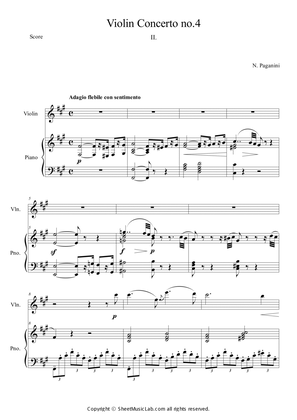 Book cover for Violin Concerto No.4 in D minor II. Adagio