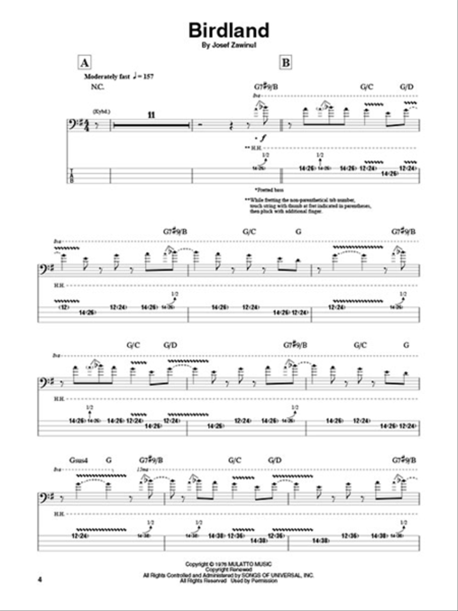 Jaco Pastorius Electric Guitar scores gallery preview page 4