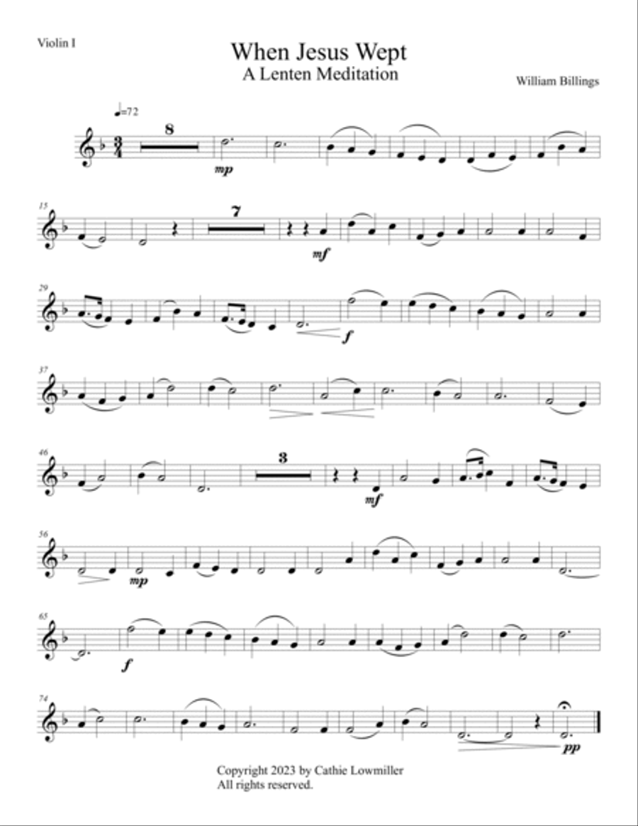 When Jesus Wept: A Lenten Meditation String Quartet scores gallery preview page 4