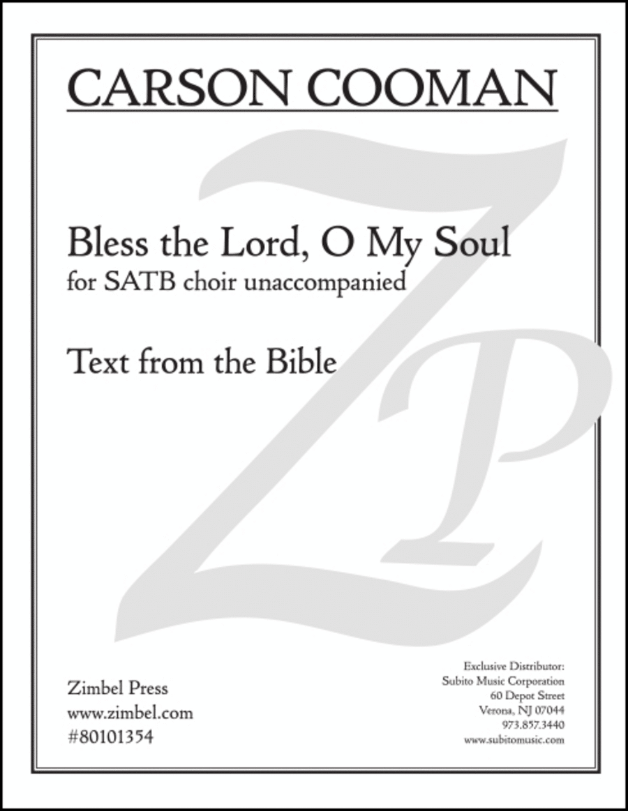 Bless the Lord, O My Soul 4-Part scores gallery preview page 1