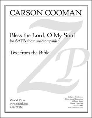 Book cover for Bless the Lord, O My Soul