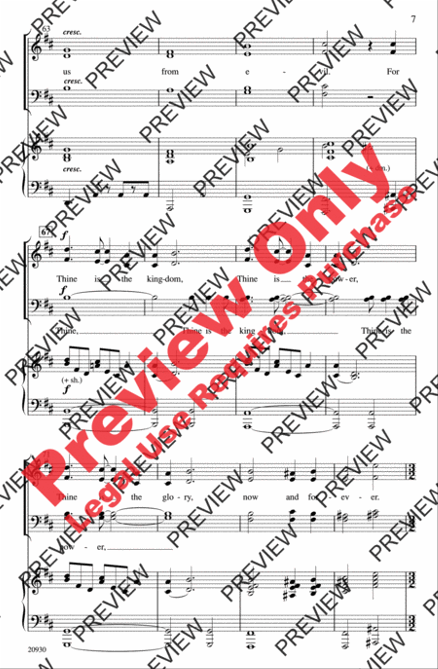 Our Father (The Lord's Prayer in a Caribbean Style) 4-Part scores gallery preview page 7