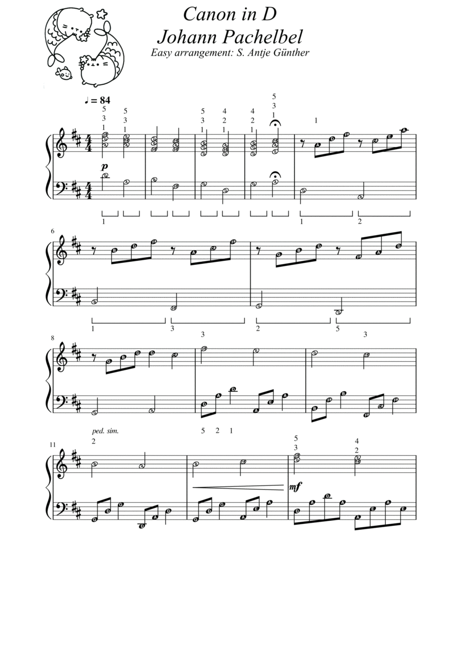Canon in d simple piano deals
