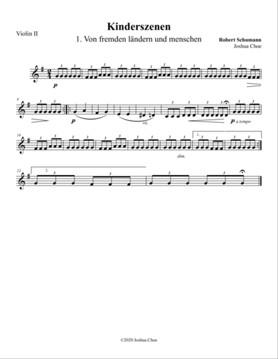 Kinderszenen: Von fremden ländern und menschen String Orchestra scores gallery preview page 4