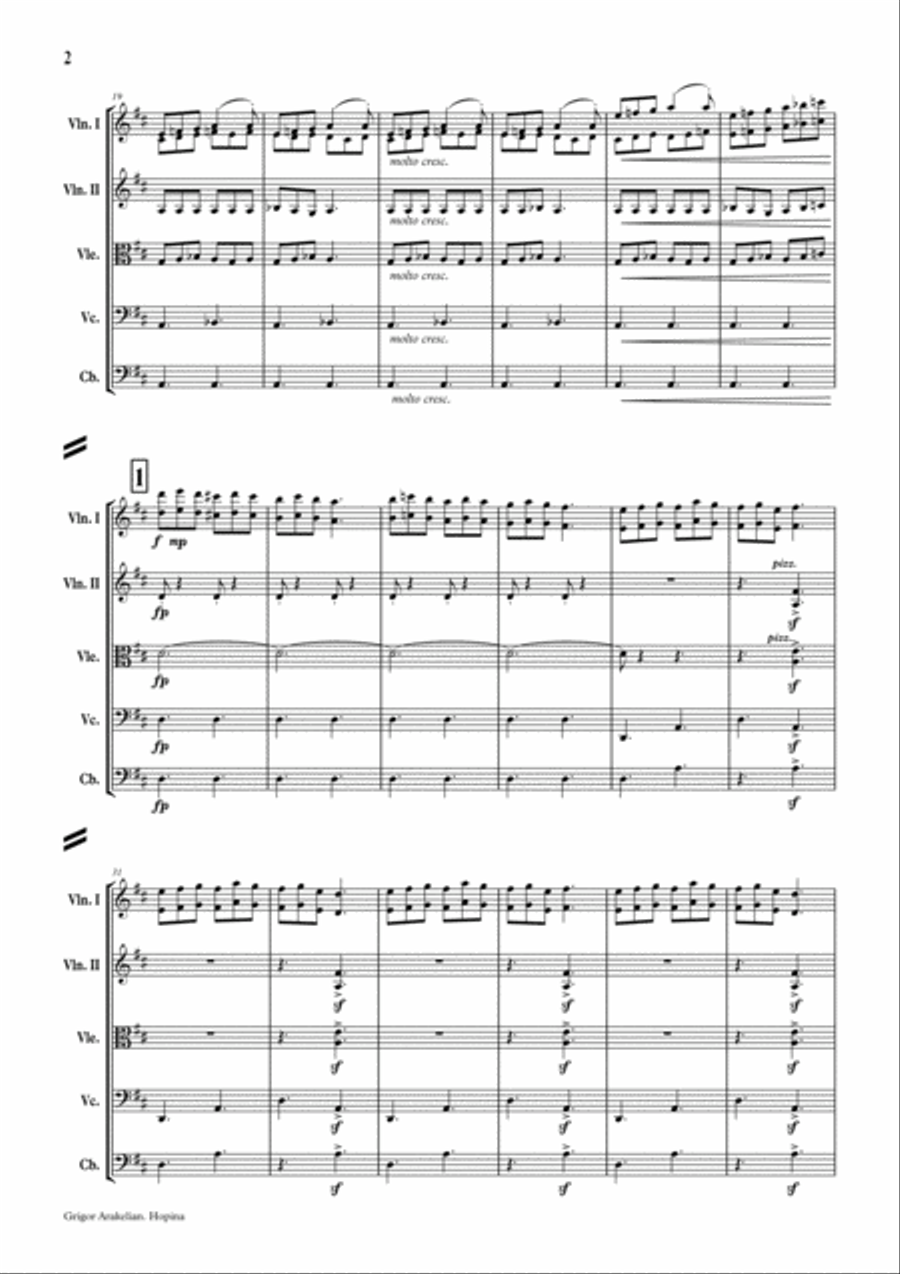 HOPINA. Armenian Joke Song String Orchestra scores gallery preview page 2