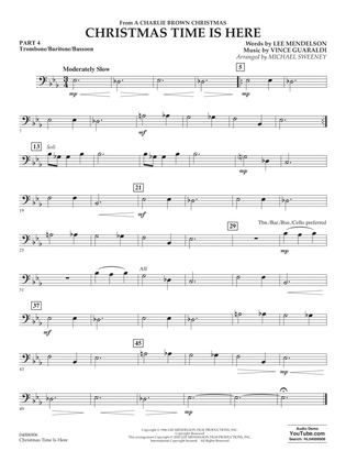 Christmas Time Is Here (arr. Michael Sweeney) - Pt.4 - Trombone/Bar. B.C./Bsn.