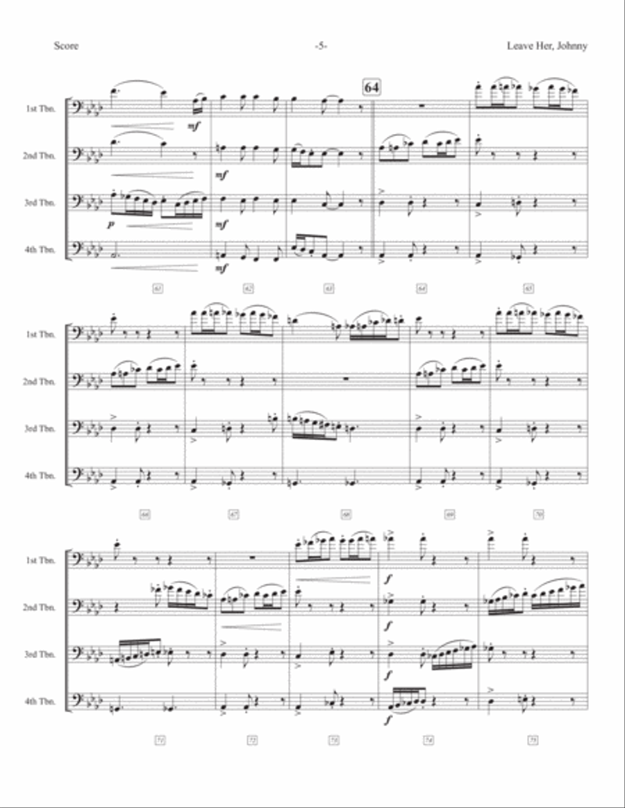 Leave Her Johnny Small Ensemble scores gallery preview page 6