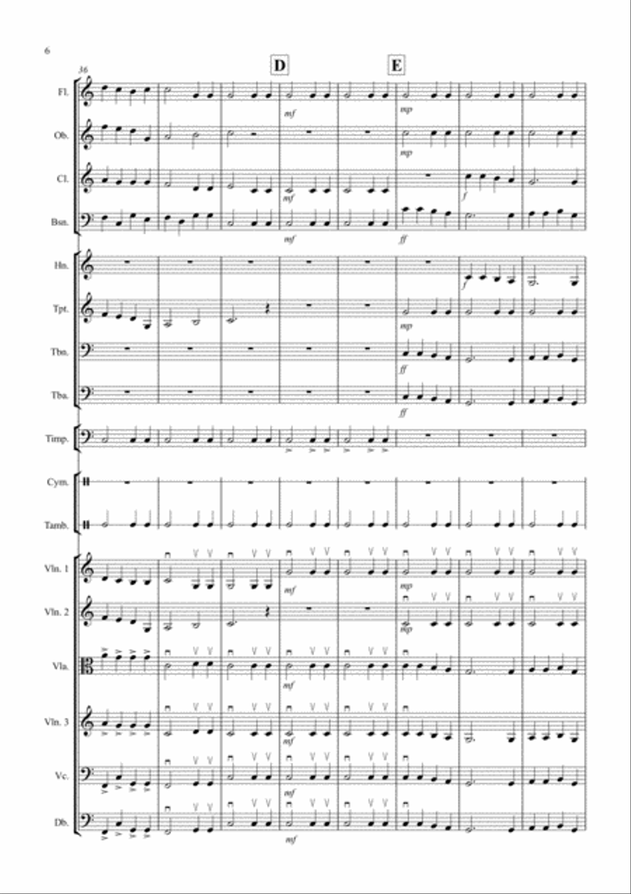Rigaudon by Purcell for School Orchestra Full Orchestra scores gallery preview page 6