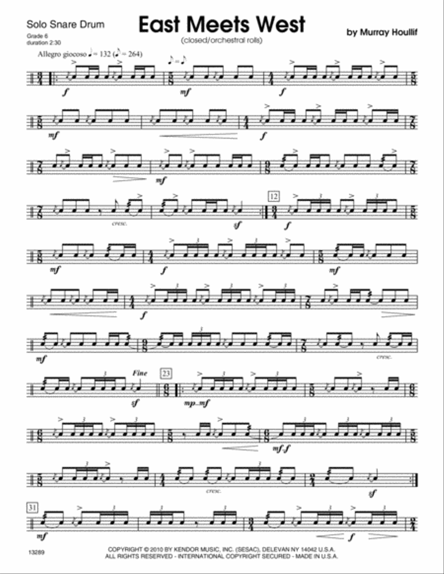 East Meets West Snare Drum scores gallery preview page 2