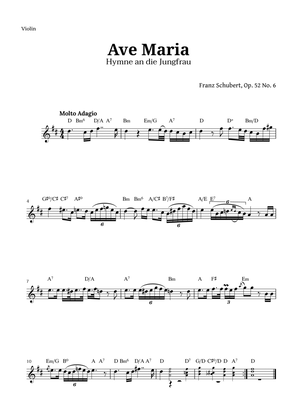 Book cover for Ave Maria by Schubert for Violin with Chords